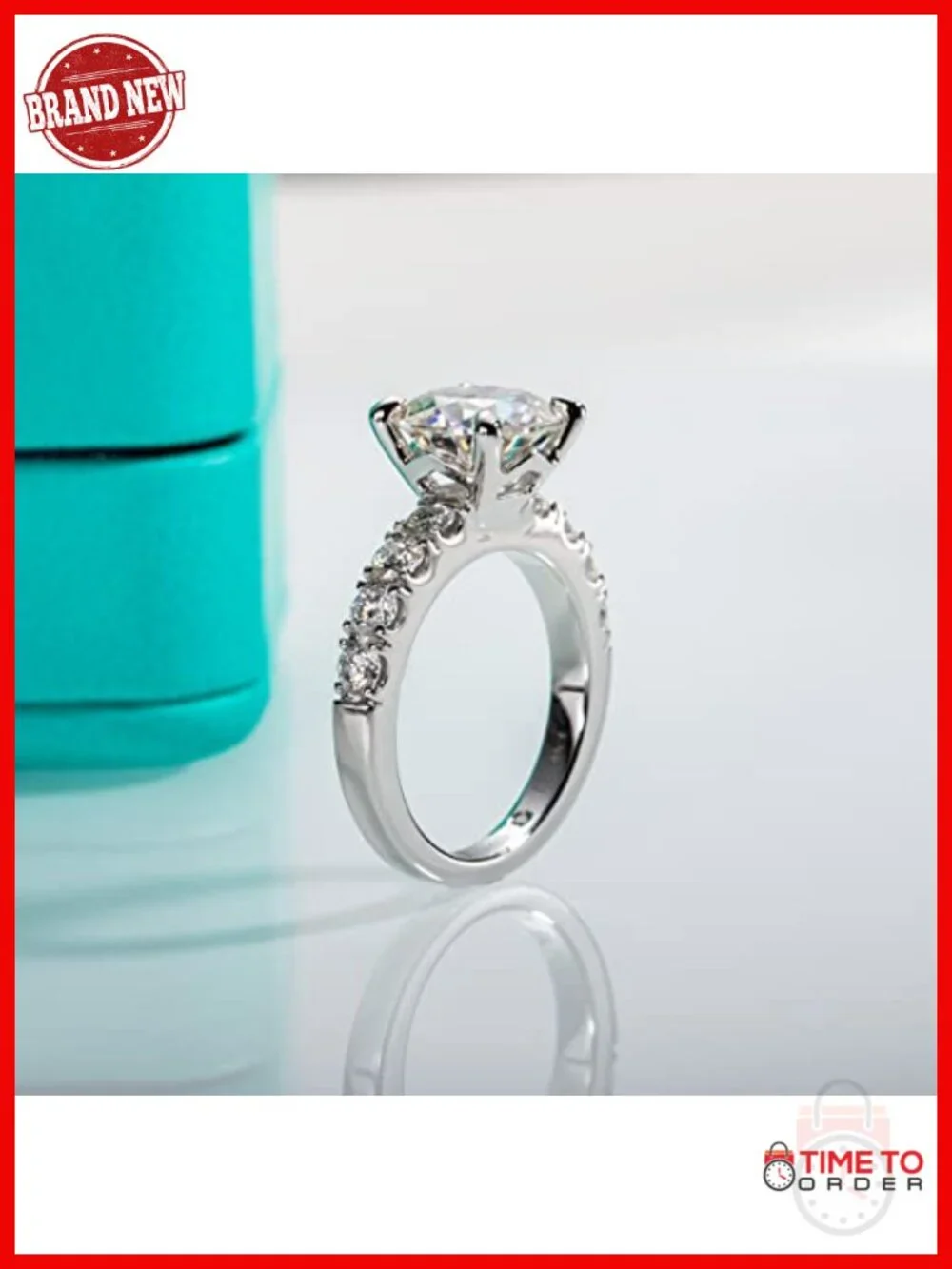 Moissanite Engagement Ring 4.3cttw D Color 925 Sterling Silver Promise